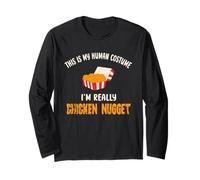 Este es mi disfraz humano, soy realmente un lindo nugget de pollo Manga Larga