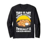 Este es mi disfraz humano, soy realmente un lindo nugget de pollo Manga Larga