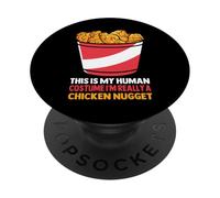 Este es mi disfraz humano, soy realmente un lindo nugget de pollo PopSockets PopGrip Adhesivo