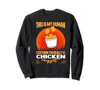 Este es mi disfraz humano, soy realmente un lindo nugget de pollo Sudadera