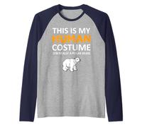 Este es mi disfraz humano, soy realmente un oso polar para Halloween Camiseta Manga Raglan