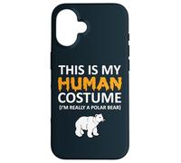 Este es mi disfraz humano, soy realmente un oso polar para Halloween Carcasa para iPhone 16