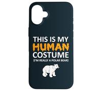 Este es mi disfraz humano, soy realmente un oso polar para Halloween Carcasa para iPhone 16 Plus