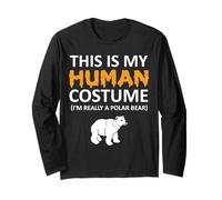 Este es mi disfraz humano, soy realmente un oso polar para Halloween Manga Larga
