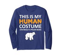 Este es mi disfraz humano, soy realmente un oso polar para Halloween Manga Larga