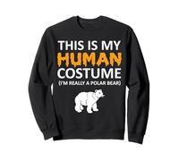Este es mi disfraz humano, soy realmente un oso polar para Halloween Sudadera