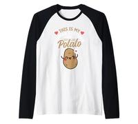 Este es mi Disfraz Humano, Soy Realmente una Patata, Divertido Halloween Camiseta Manga Raglan