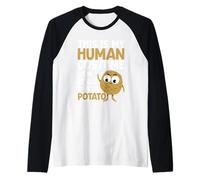 Este es mi Disfraz Humano, Soy Realmente una Patata, Divertido Halloween Camiseta Manga Raglan