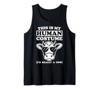 Este es mi Disfraz Humano, Soy Realmente una Vaca, Divertido Halloween Camiseta sin Mangas