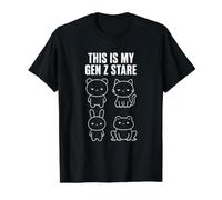 Este Es Mi Gen Z Mirada Divertido Animales Deadpan Reacción Meme Camiseta gráfica económica, Hombre, Negro, S