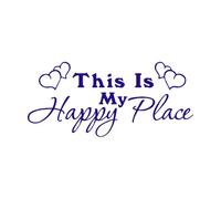 Este es mi lugar feliz Citas familiares Amor Decoración de vinilo para pared 50.4x110.8cm No daña la superficie de la pared Azul oscuro