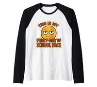 Este es mi primer día de clases, divertida, estudiante, profesora Camiseta Manga Raglan