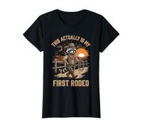 Este es mi Primer Rodeo Rodeo Raccoon Cowboy Western Rodeo Camiseta gráfica económica