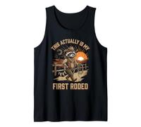 Este es mi Primer Rodeo Rodeo Raccoon Cowboy Western Rodeo Camiseta sin Mangas