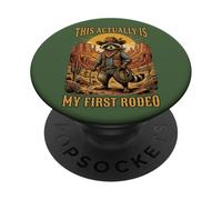 Este es mi Primer Rodeo Rodeo Raccoon Cowboy Western Rodeo PopSockets PopGrip Adhesivo