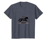 Este es mi Segundo Jinete experimentado en el Rodeo Camiseta, Niños, Azul Jaspeado, 12 años