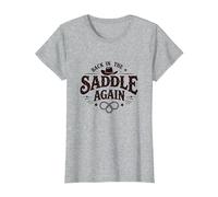 Este es mi Segundo Rodeo de Nuevo en la Silla de Montar Camiseta, Mujer, Gris Jaspeado, XXL