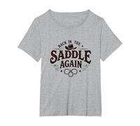 Este es mi Segundo Rodeo de Nuevo en la Silla de Montar Camiseta, Mujer Tallas Grandes, Gris Jaspeado, 3XL Grande