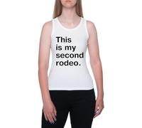 Este Es Mi Segundo Rodeo En Plain Camiseta Sin Mangas Blanca Sin Mangas para Mujer T-Shirt Sleeveless White Tank tee For Women