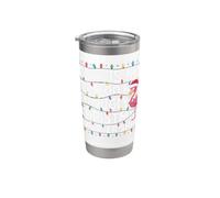 Este es mi suéter It's Too Hot For Ugly Flamingo Christmas Vaso térmico de acero inoxidable de doble pared