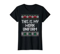 Este es mi Uniforme de Trabajo Feo suéter navideño Camiseta gráfica económica, Mujer, Negro, XL