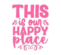 Este es nuestro lugar feliz Decoración de vinilo para pared 52x65.4cm Pegatinas para vidrio Rosa