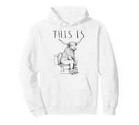 Este Es Toro Vaca Divertida Sentada En El Inodoro Lindo Animal Meme Sudadera con Capucha