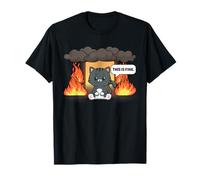 Este es un Buen Meme Divertido y Lindo Gato Kawaii Room on Fire Camiseta