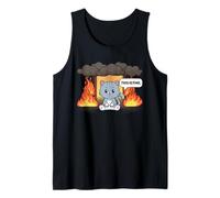 Este es un Buen Meme Divertido y Lindo Gato Kawaii Room on Fire Camiseta sin Mangas