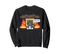 Este es un Buen Meme Divertido y Lindo Gato Kawaii Room on Fire Sudadera