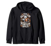 Este esqueleto bebe especias de calabaza Sudadera con Capucha