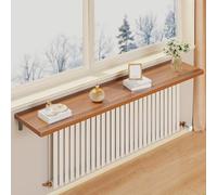 Este Estante Rectangular de Madera para radiador, de Montaje en Pared, es Ideal para la Sala de Estar, la Oficina, el Hotel o el Pasillo (130 x 30 cm / 51 x 12 Pulgadas). Decoración Elegante