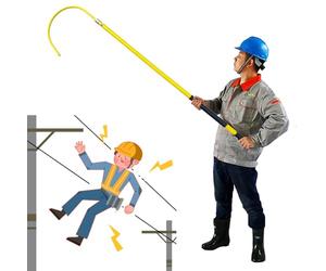 Este Gancho de Rescate de Seguridad, Gancho de Rescate Aislado de Alto Voltaje - Poste de Seguridad no Conductor de 6.5 pies para emergencias eléctricas, Herramienta de Defensa Que Salva Vid