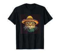 Este gato luce un sombrero para los amantes del estilo mexicano Camiseta