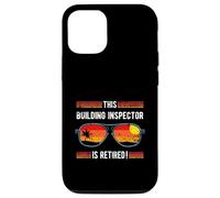 Este inspector de construcción tiene un diseño de atardecer de estilo retro jubilado Carcasa para iPhone 12/12 Pro