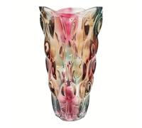 Este jarrón artístico multicolor de estilo moderno europeo, elaborado artesanalmente con una textura tridimensional de estilo bohemio, es un jarrón de cristal adecuador.(Multi-colored2)
