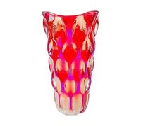 Este jarrón artístico multicolor de estilo moderno europeo, elaborado artesanalmente con una textura tridimensional de estilo bohemio, es un jarrón de cristal adecuador.(Red2)