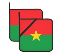 Este juego de 2 alfombrillas resistentes al calor con estampado de la bandera de Burkina Faso es perfecto para hornear, asar y cocinar todos los días.