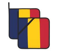 Este juego de 2 alfombrillas resistentes al calor con patrón de bandera de Chad es perfecto para hornear, asar y cocinar todos los días.