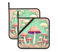 Este juego de 2 alfombrillas resistentes al calor con patrón de hongos Dream es perfecto para hornear, asar y cocinar todos los días.