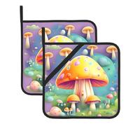 Este juego de 2 alfombrillas resistentes al calor con patrón de hongos Fantasy Dream es perfecto para hornear, asar y cocinar todos los días.