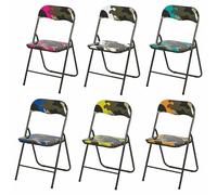 Este Juego de 6 sillas Plegables, Plegables y ahorradoras de Espacio, 44 x 45 x 78 cm, decoración de Camuflaje