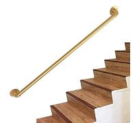 Este Kit Completo de pasamanos para escaleras Incluye barandilla de Hierro Forjado de Estilo Industrial, Soporte de Pared y pasamanos Moderno y Minimalista para el hogar, Color Dorado (tamañ