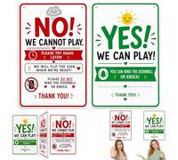 Este letrero de doble cara "Quiet Time", que indica "Play is Allowed" y "Play is Not Allowed", es adecuado para avisos de privacidad en el porche delantero de casas residenciales y se puede utilizar