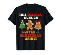 Este Maestro se Ejecuta en el café Navidad Espíritu Navidad Educador Camiseta