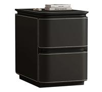 Este Mueble Auxiliar de Madera Maciza para mesita de Noche, una mesita compacta Ideal para Espacios pequeños, de Estilo Minimalista y Moderno, Cuenta con 2 cajones y es Adecuado para Salas d