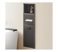 Este Mueble de Ducha Empotrado de Acero Inoxidable con Papelera y estantes Dobles es un Elegante Estante de Almacenamiento para baño, Color Gris, de 63x20x13,5 cm, Que Ahorra Espacio en baño