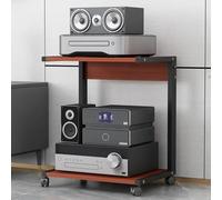 Este Mueble Vertical de Doble Capa con Ruedas es un Soporte Robusto y Duradero para Equipos audiovisuales, Ideal para televisores, Reproductores de DVD, CD, Tocadiscos, Consolas de videojueg