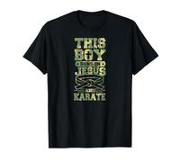 Este niño Corre con Jesús y Karate Camiseta