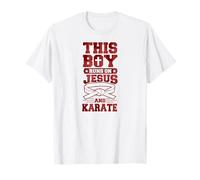 Este niño Corre con Jesús y Karate Camiseta